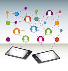 Colorful social media connection stock vector image