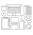 Top view office corporate design mockup template vector image
