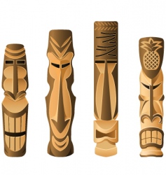 Tiki icons vector image