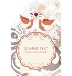 Love birds with frame for text vector image