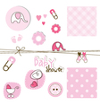 Baby shower design elements vector image