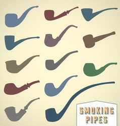 Vintage Smoking Pipes Collection vector image