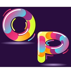 Two letters of alphabet in disco style vector image