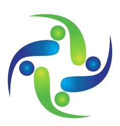 Teamwork swooshes logo vector image