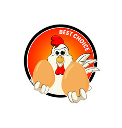 Funny rooster logo Funny rooster logo vector image