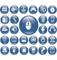 Media buttons vector image