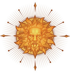 Decorative sun emblem vector image