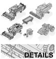 Agricultural vehicles set vector image
