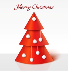 Red christmas tree with balls vector image
