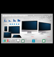 Realistic computer With infographics vector image