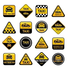 Taxi set buttons vector image