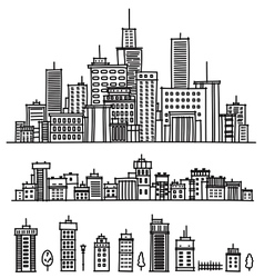 City and elements for design vector image