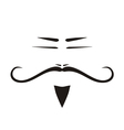 Chinese old man face with long mustache vector image