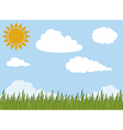 Green grass and clouds vector image