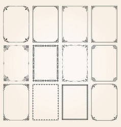 Decorative frames and borders rectangle set 5 vector image