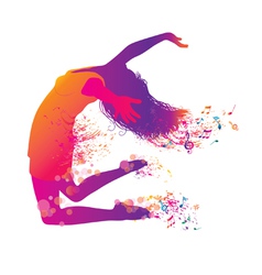 Active jumping and dancing young woman vector image