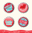 Valentine bottle caps 1 vector image
