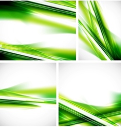 Green lines background set vector image