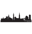 Leicester England skyline Detailed silhouette vector image