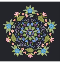 Ornamental floral round pattern vector image