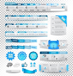 Collection of web elements menu items vector image