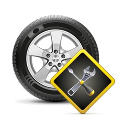 Wheel and sign vector image