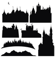 Silhouettes of castles and elements for design vector image