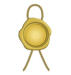 Golden wax seal vector image