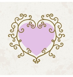 Vintage heart vector image