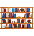 Wooden bookshelves vector image