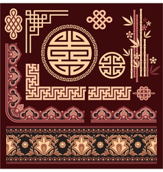 Set of Oriental Pattern Elements vector image