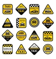 Taxi set labels vector image