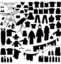 Laundry silhouettes vector image