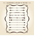 Calligraphical ornament elements vintage text vector image