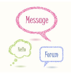 Colorful bubbles speech letters vector image