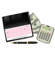 Black checkbook vector image