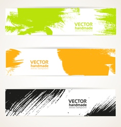 Abstract color handdraw banner set vector image