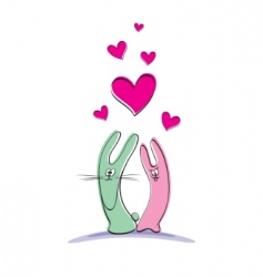 Rabbits in love vector image