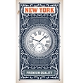 Old baroque card Floral and watch details vector image