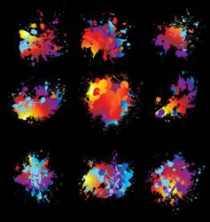 Variation ink spray nine vector image