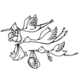 Stork and baby vector image