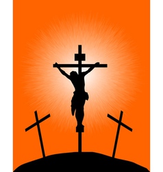 Silhouette of a crucifix vector image