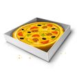 Paper box with pizza illustration vector image