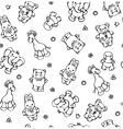 Seamless pattern of cute animals vector image