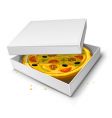 Paper box with pizza illustration vector image