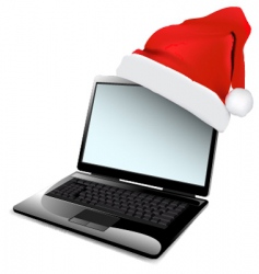 Christmas laptop design vector image
