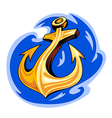 Anchor in ocean water Anchor in ocean water vector image