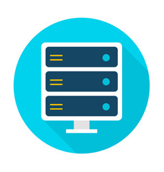 Server flat circle icon vector image