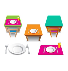Plate cup knife vector image