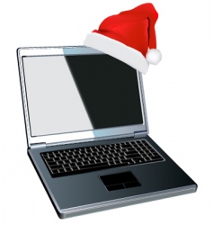 Christmas laptop design vector image